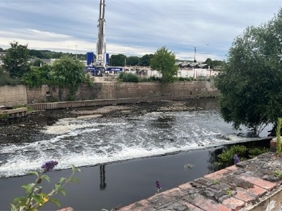 The old bridge across the river don is removed